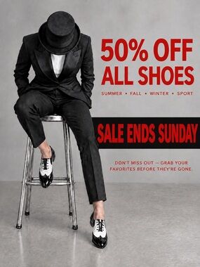 50% off all Men’s ,Women’s & kid shoes